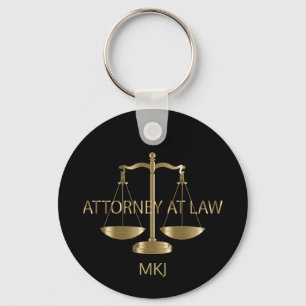 Attorney at Law - Black and Gold Key Ring