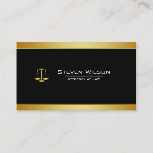 Attorney At Law Black and Gold Legal Scale Business Card