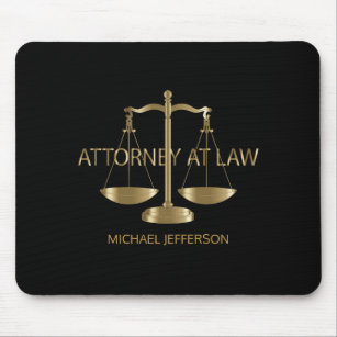 Attorney at Law - Black and Gold Mouse Pad