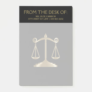 Attorney at Law - Black and Gold Post-it Notes
