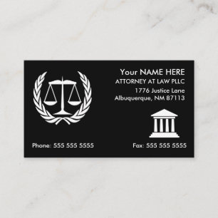 Attorney at Law Black and White Business Card