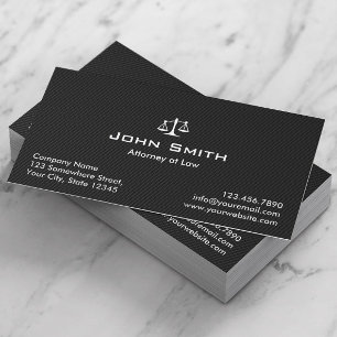 Attorney at Law Black Carbon Fibre Lawyer Business Card