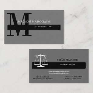 Attorney at Law Black & Grey Business Cards