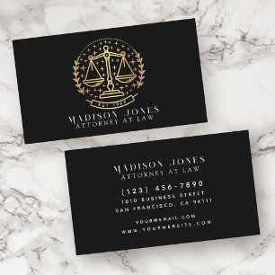 Attorney at Law Black Lawyer Business Business Card