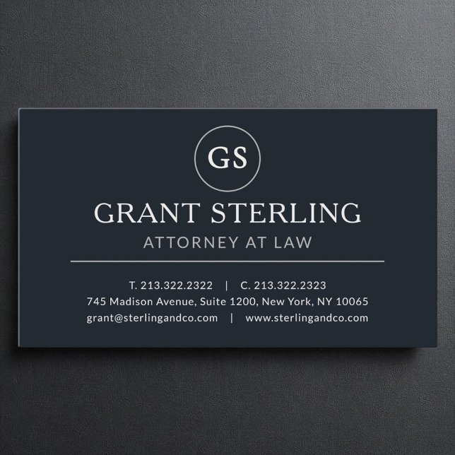 Attorney at Law Black Silver Luxury  Business Card (Creator Uploaded)