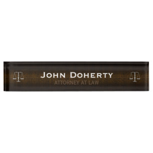ATTORNEY AT LAW brown perfect Desk Name Plate