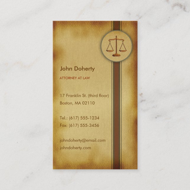 ATTORNEY AT LAW BUSINESS CARD (Front)