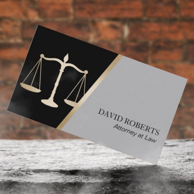 Attorney at Law Classic Black & Gold Lawyer Business Card (Creator Uploaded)