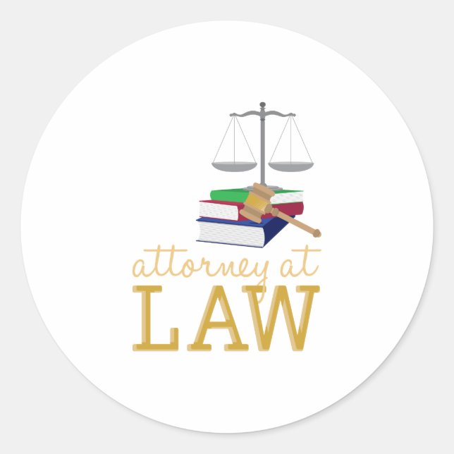 Attorney At Law Classic Round Sticker (Front)