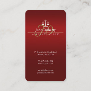 Attorney at Law   Classy Scales of Justice Business Card