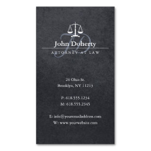Attorney at Law   Classy Scales of Justice Magnetic Business Card