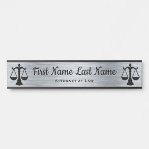 Attorney at Law Door Signs Lawyer SIlver