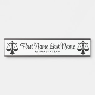 Attorney at Law Door Signs Lawyer White