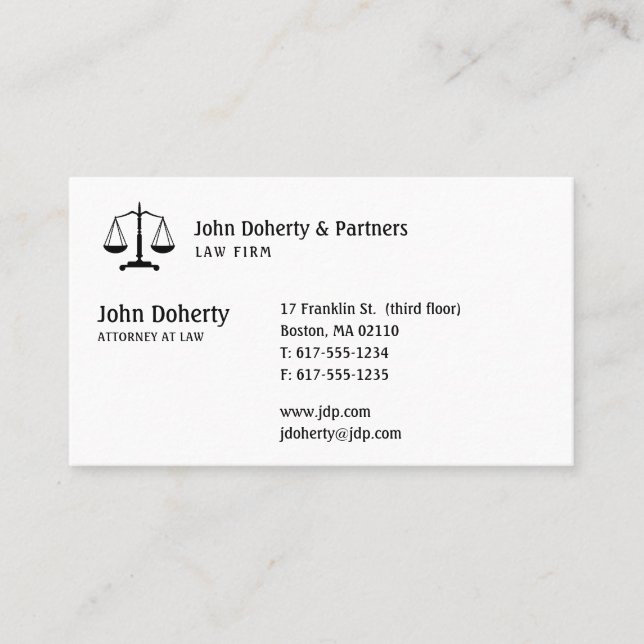 Attorney at Law | Elegant Black Business Card (Front)