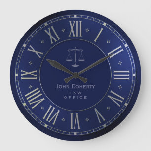 ATTORNEY AT LAW   Elegant Blue Large Clock