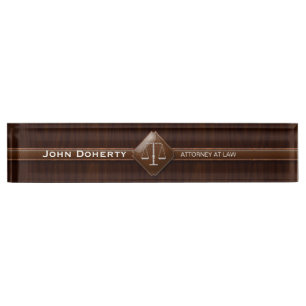 ATTORNEY AT LAW Elegant Desk Name Plate