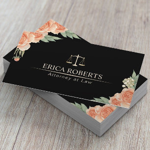Attorney at Law Elegant Floral Lawyer Business Card