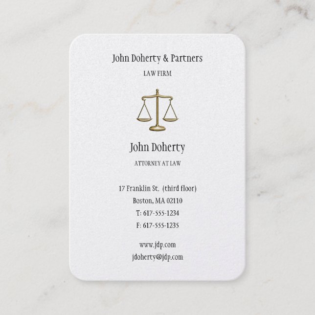 Attorney at Law | Elegant Gold Business Card (Front)