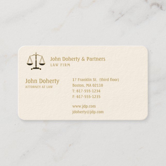 Attorney at Law | Elegant Gold Business Card (Front)
