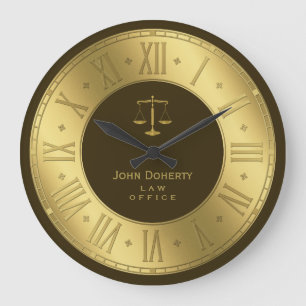 ATTORNEY AT LAW   Elegant Golden Classy Gift Large Clock