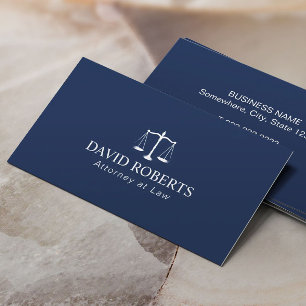 Attorney at Law Elegant Navy Blue Lawyer Business Card
