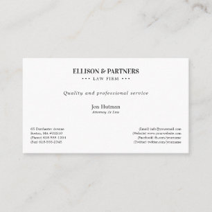 Attorney at Law   Elegant Plain Business Card