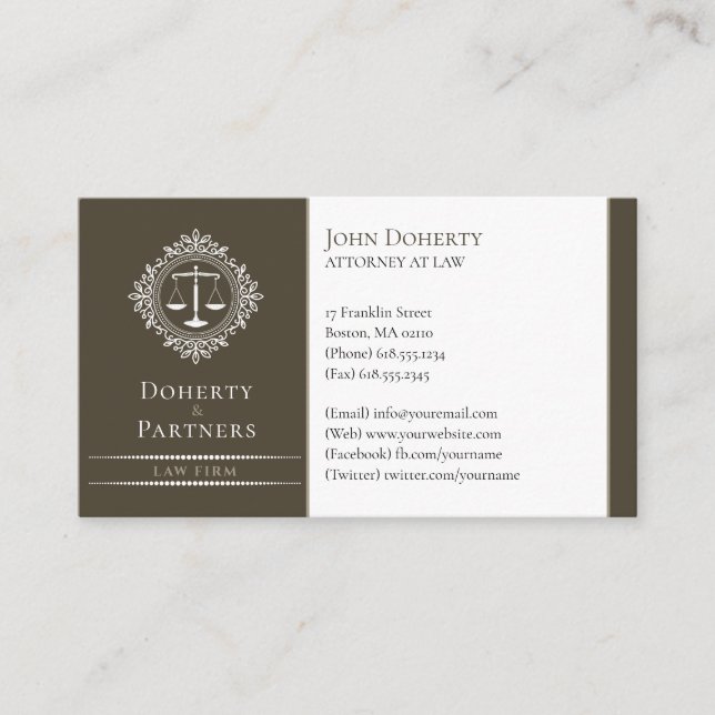 Attorney at Law | Elegant Scales Business Card (Front)
