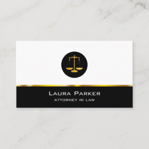 Attorney At Law Gold Black  Legal Scale Profession Business Card