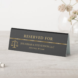 Attorney At Law-Gold Scale & Border On Black Linen