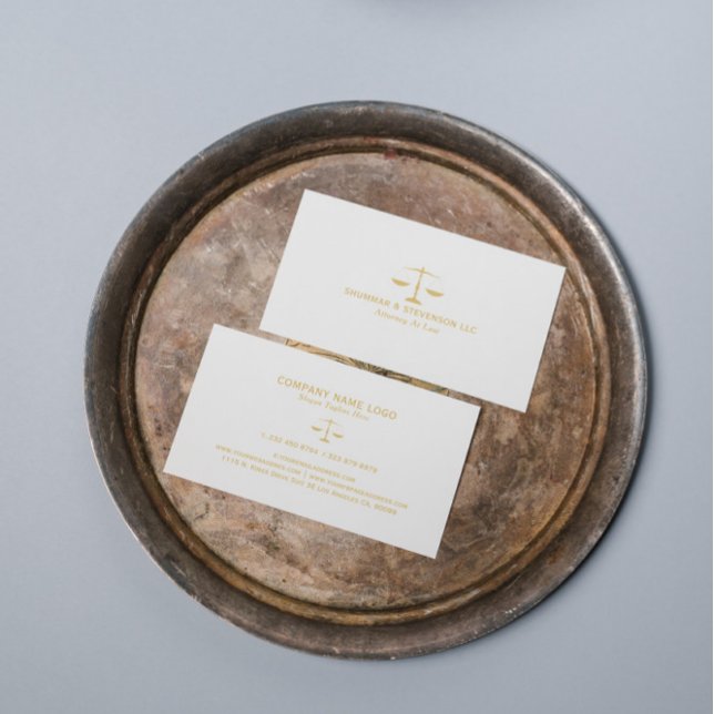 Attorney At Law-Gold Scale Business Card (Creator Uploaded)