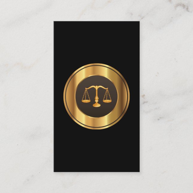 Attorney At Law Gold Scale Business Card (Front)
