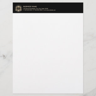 Attorney at Law Gold Scale of Justice Lawyer Personalized Letterhead