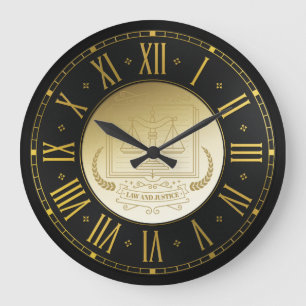 ATTORNEY AT LAW   Golden Large Clock