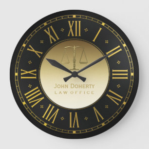 ATTORNEY AT LAW   Golden Personalizable Large Clock