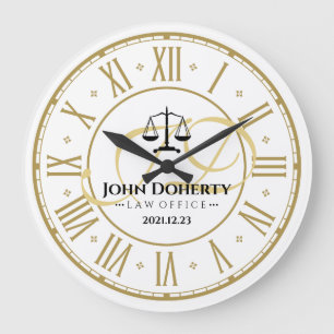 ATTORNEY AT LAW   Golden Personalizable Square Wal Large Clock