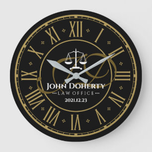 ATTORNEY AT LAW   Golden Personalizable Square Wal Large Clock