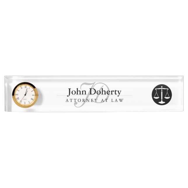 ATTORNEY AT LAW | Initials Nameplate (Front)