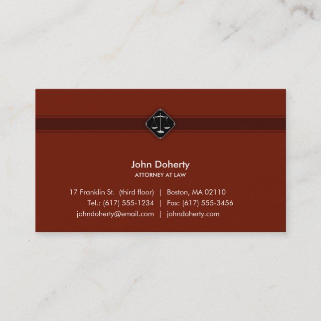 Attorney at Law | Lawyer Business Card (Front)