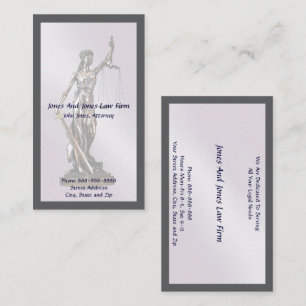 Attorney At Law Lawyer Lady Justice Business Card