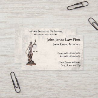 Attorney At Law Lawyer Lady Justice Business Card