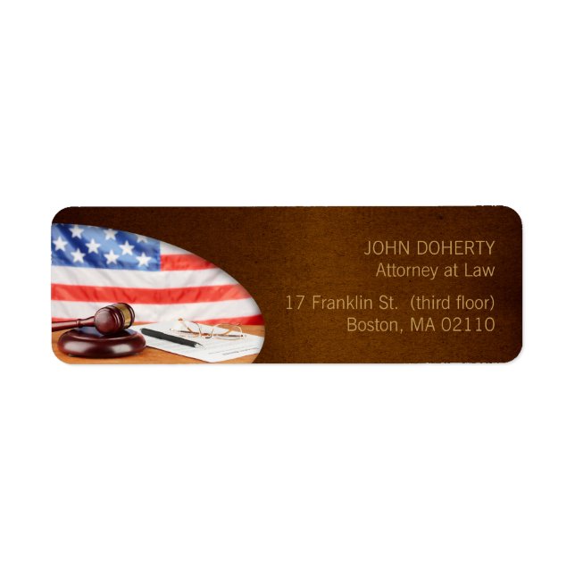 Attorney at Law | Lawyer Return Address Label (Front)