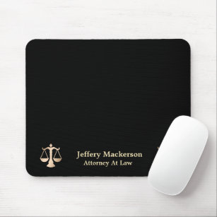 Attorney At Law Lawyer Scales of Justice Gold  Mouse Pad