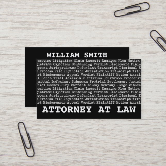 Attorney At Law Legal Terminology Business Card (Front/Back In Situ)
