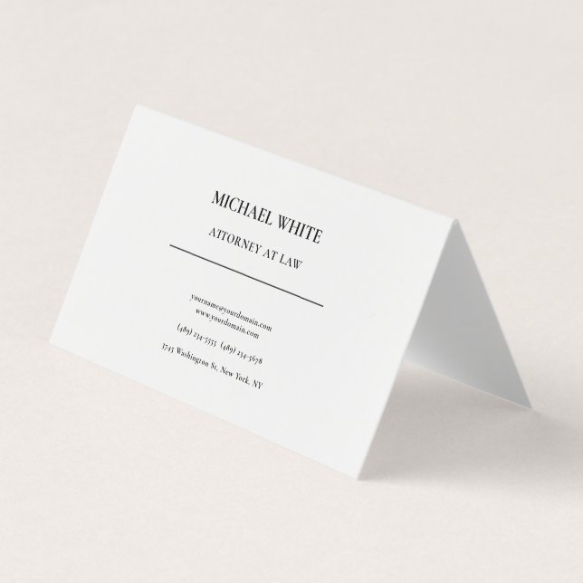 Attorney at Law Linen Minimalist Professional Business Card (Front)