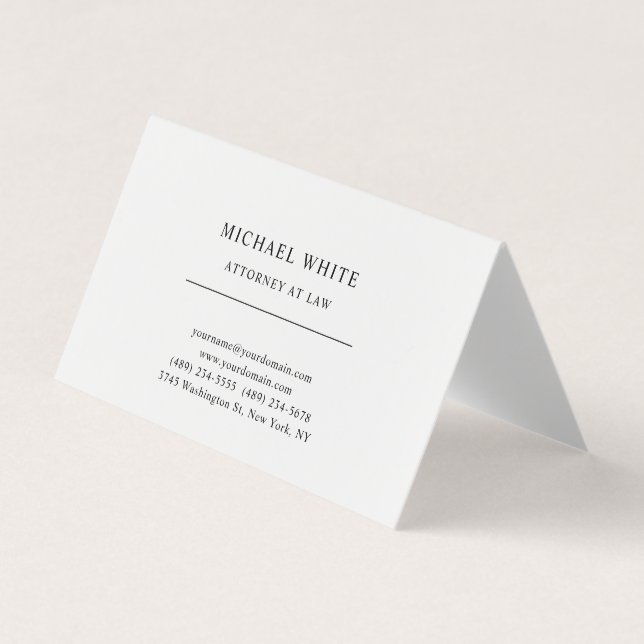 Attorney at Law Minimalist Classical Pro  Business Card (Front)