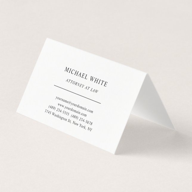 Attorney at Law Minimalist Classical Pro Business Card (Front)