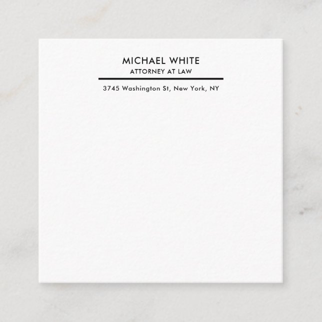 Attorney at Law Minimalist Professional Enclosure Card (Front)