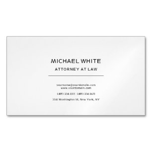 Attorney at Law Minimalist Professional Magnetic Business Card