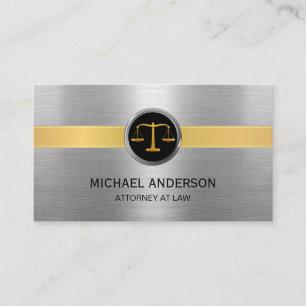 Attorney at Law Modern Gold & Silver Lawyer  Business Card