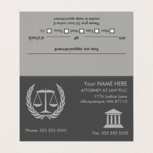 Attorney at Law Modern Grey Appointment Business Card